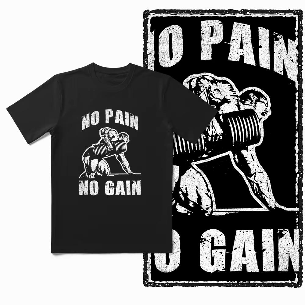 Summer Bulldog Fitness Pattern Exercise Training Short-Sleeved Cotton Loose And Breathable Men's Fitness Enthusiast T-Shirt