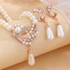 Pearl Necklace Earrings Set For Girls All  Novel Alloy Gold And Silver Two-Piece Set