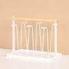 Cup Drying Rack Stand,Beer Glasses Rack 6 Cup Metal Drainer Holder Rack Non-Slip Mugs Cups Organizer with Wood Handle