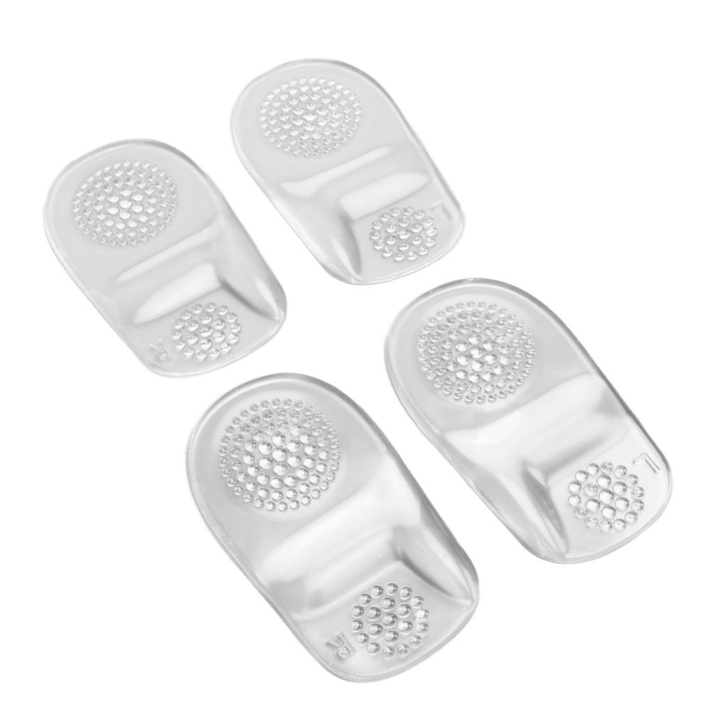 2 Pairs Gel Heel Pad Unisex Self Adhesive Soft Granule Massaging Heel Fasciitis Insert Transparent Free Size
