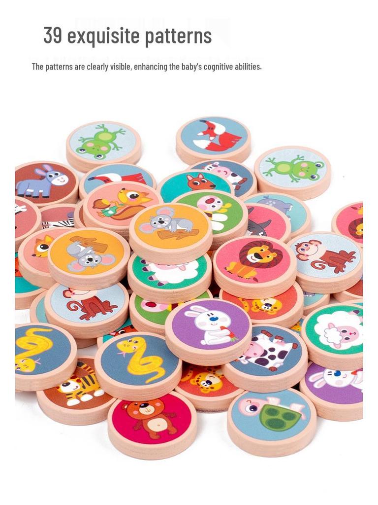 Wooden Flip-Over Chess: Parent-Child Interactive Game for Memory & Concentration Training