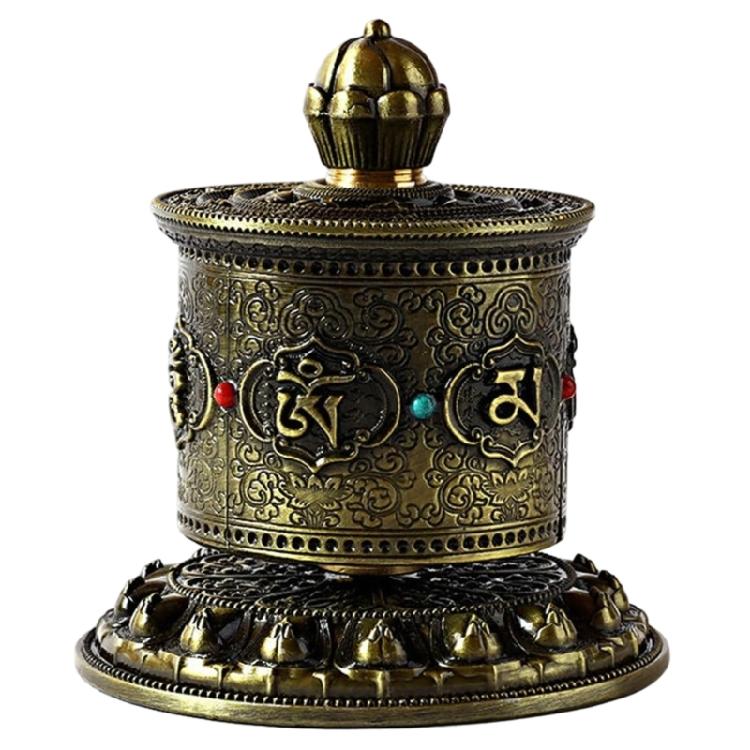 Buddhas Scriptures Prayer Wheel Tibetan Prayer Wheel Table Prayer Wheel Decorative Ornament for Meditations Healings