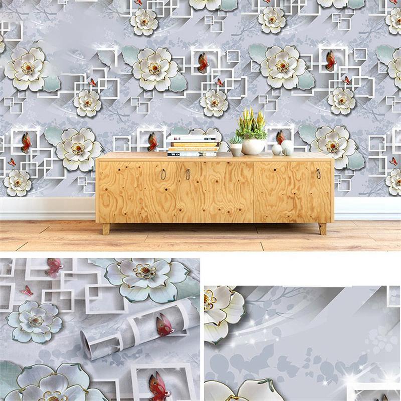 10m/20m PVC Pogrubione Europejskie Vintage Kwiatowe Tło Drukowane Samoprzylepne Tapety Naklejki Renowacyjne Wystrój Domu Hotelowego