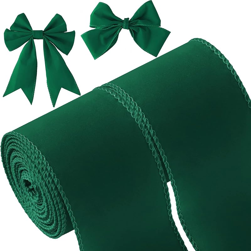 2 Rolls 2.5 Inch 10 Yards Christmas Velvet Ribbon Single Face Christmas Plain Velvet Ribbon for Gift Wrapping Crafts Xmas Wreath Tree Decor(Red)