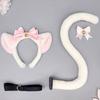 Kitten Cosplay Costume Animal Ear Headband Bowknot Tail for Women Girl Halloween Role Play Animal Outfit Accessories