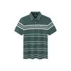 SEPTWOLVES Men's Striped Mercerized Cotton Polo Shirt