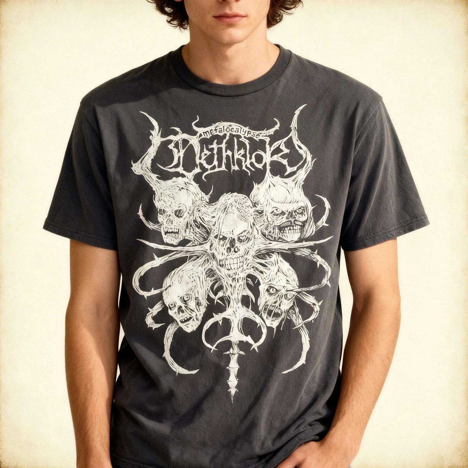 Metalocalypse Dethklok Band Black Short Sleeve T Shirt Full Size S-5XL L