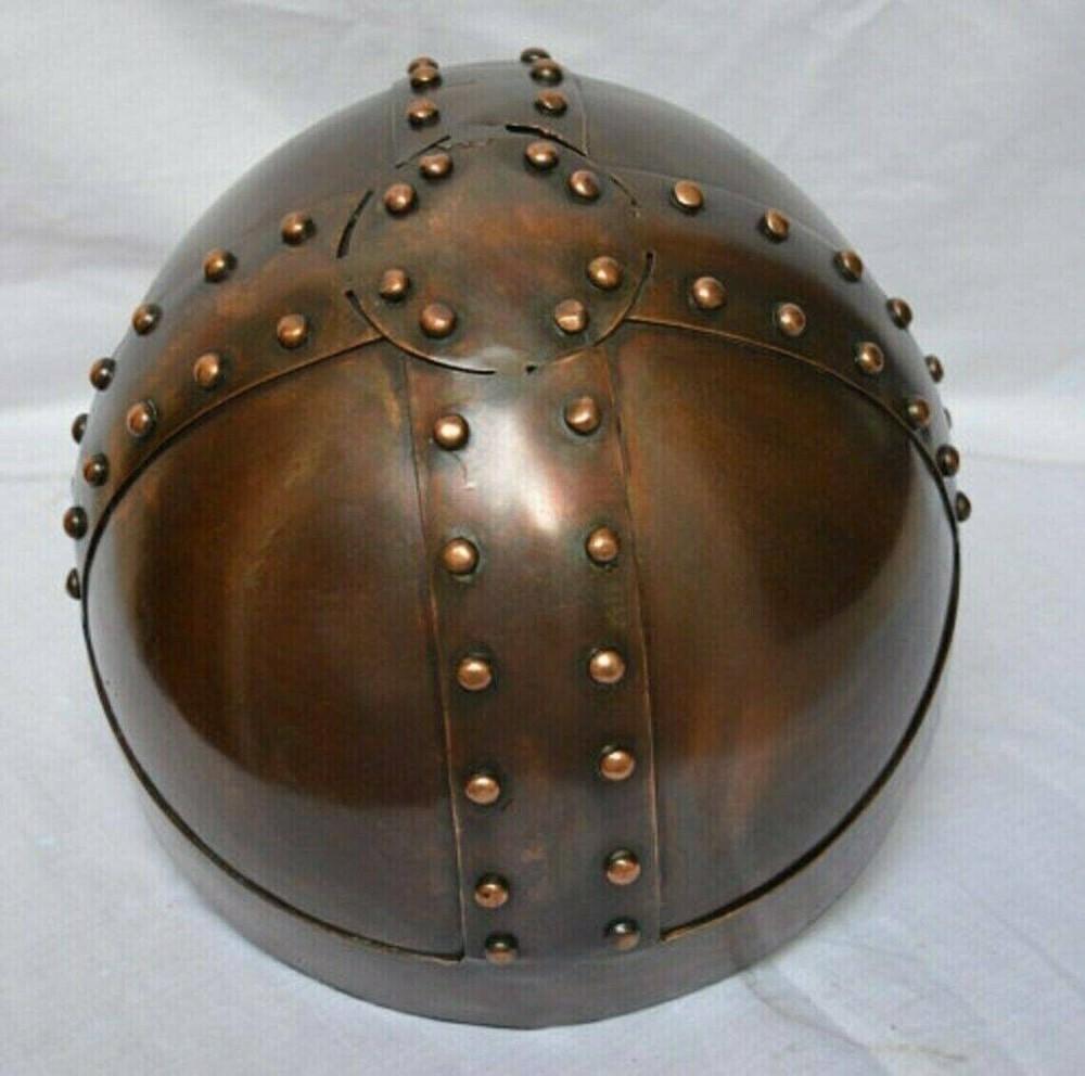 Casco Normano de Acero de Calibre 18 Medieval Armadura Vikinga