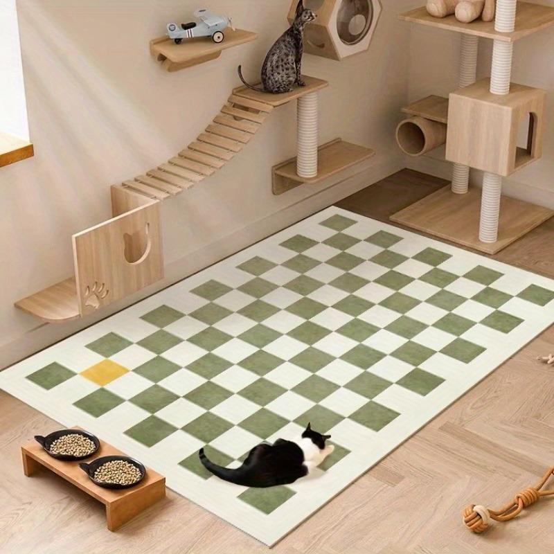 Green Checkerboard Plaid Carpet Moroccan Living Room Rug Anti-skid Entry Door Mats Household Bedside Rugs Bedroom Bay Window Mat