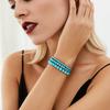4/6/8mm Natural Blue Turquoises Beads Bracelet Smooth Round Beaded Bracelets with Card for Women Men Elastic Bracelet Bangle