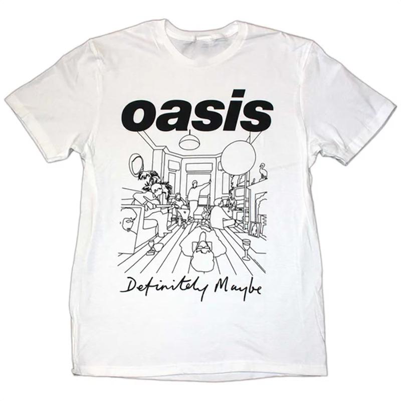 Summer Trend Oasis Vintage American Vintage Men's T-shirt Pure Cotton Loose Men's and Women's Short Sleeve T-shirt