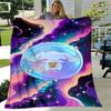 1pc. Cute Cartoon Elephant with Teddy Bear Galaxy Print Blanket - Home Office Outdoor Gift Suitable for Al