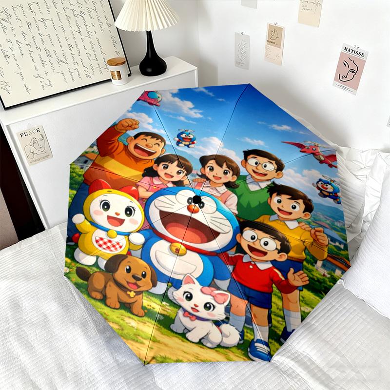 1PC Doraemon  Automatic Umbrella - Suitable Travel Outdoor Portable Umbrella Birthday Gift Daily Essentials