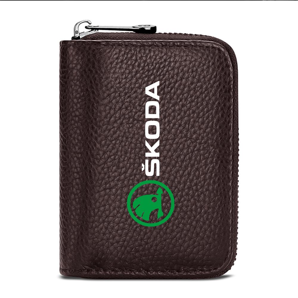 RYYX4 1PC Car Styling Driving Document Credit Card Storage Bag Holder Driver License Case Accessories For Skoda Octavia VII S VRS Yeti