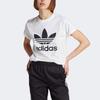 Adidas Originals Adicolor Classics Trefoil Logo Print Short Sleeve T-Shirt Women Tops White IK4036