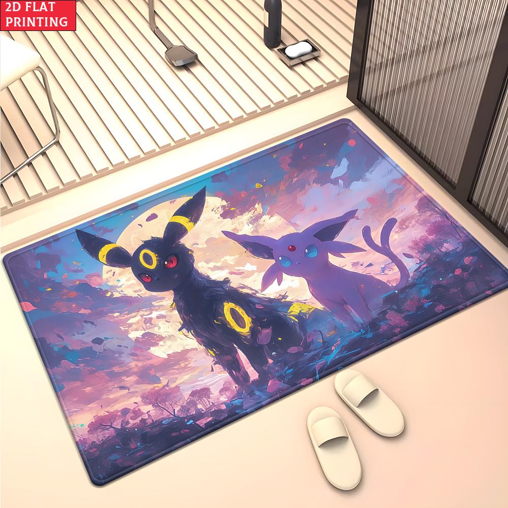 

Cute Starry Night Black Fox Area Rug Non Slip Soft Floor Mat For Living Room Entryway Bathroom Decor Washable Doormat 40x60cm(15x23 in)