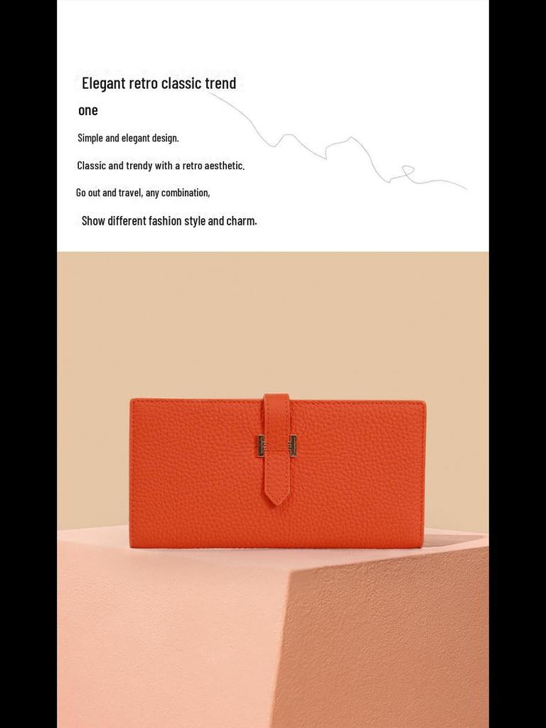 Ladies' Fashion Cowhide Wallet: Zipper Coin Purse and Clutch Bag – 2023 Japan, Europe, and America Collection.