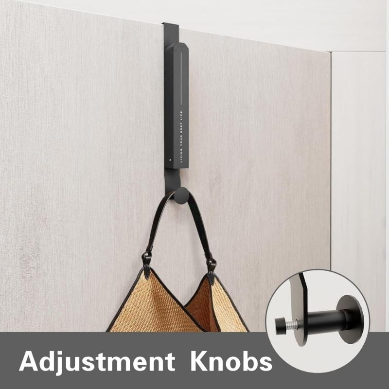 Adjustable Stainless Steel Door Hook With Extension Rod And Bottom Round Hook For Hanging Space