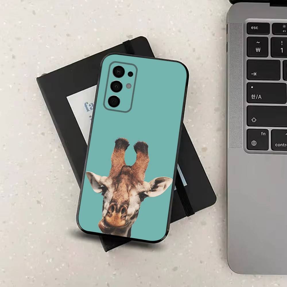 Animal Giraffe Cute Funny  Case For Samsung Galaxy A91,A80,A73,A72 ,A71,A53A52,A32 ,A31A22,A21s,A20,Black Cover