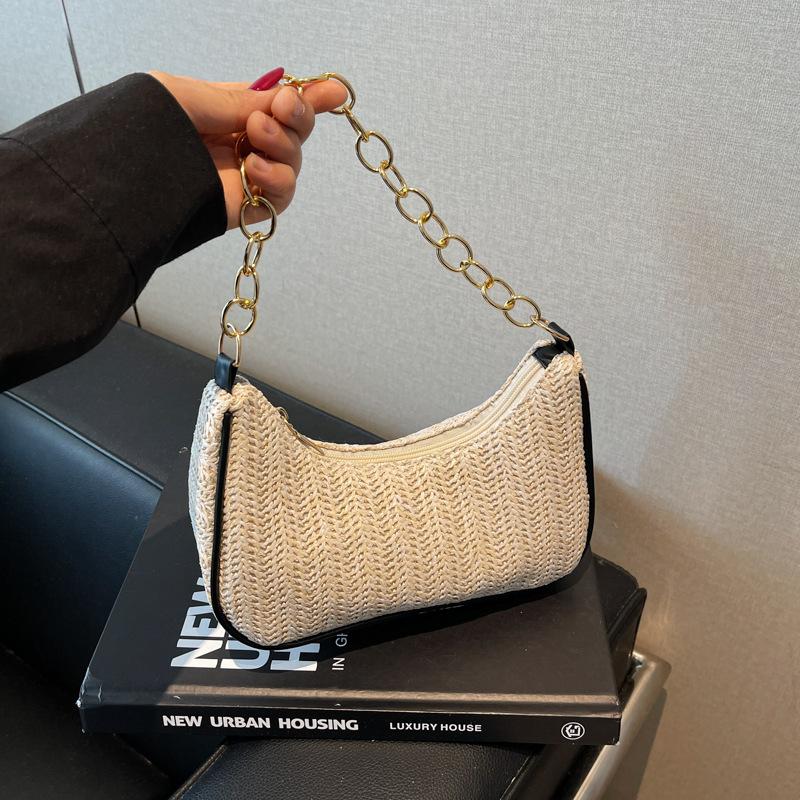 Women's bag woven bag shoulder bag trendy fashion simple summer messenger bag small bag