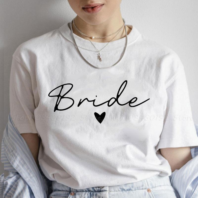 Team Bride Tshirt Unisex Bridal Wedding Tops Friends Single Farewell Bachelorette Hen Party Tees Evjf Blouses Aesthetic Clothing