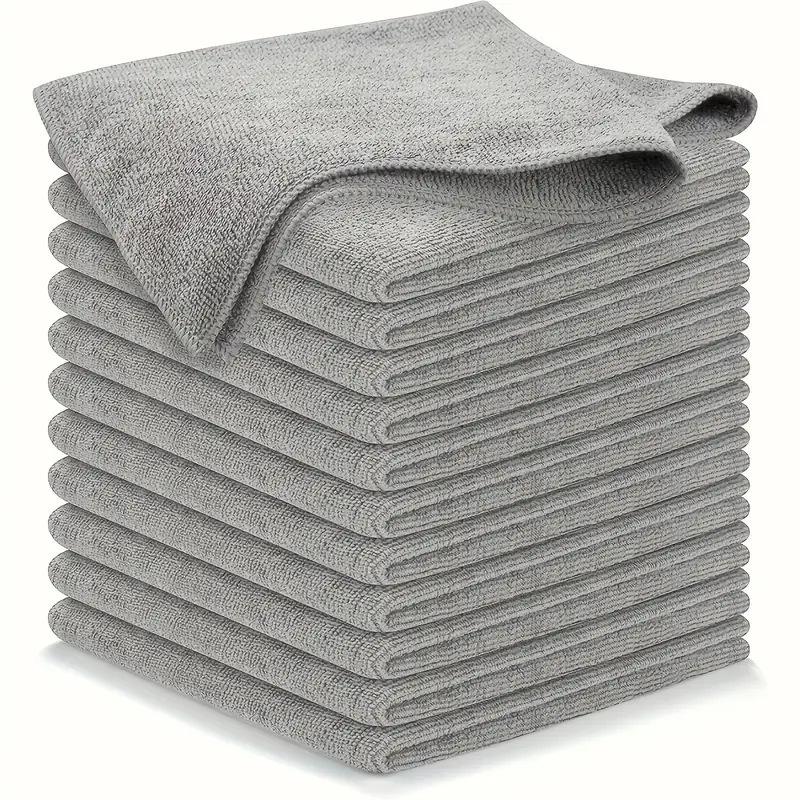 

5/10pcs Kitchen Towel Ultra-fine Fiber Light Gray Cleaning Cloth Set Super Absorbent Soft And Stain-removing Cloth Dishcloth 5PCS