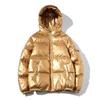 Winter Men's Fashion Thickened Hooded Loose Glossy Cotton-padded Jacket Hong Kong Style Loose Casual Bread Jacket