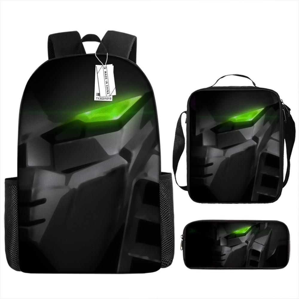 

Рюкзак Gundam с 3D-принтом, аниме-рюкзак, студенческий рюкзак с принтом, школьный набор из трех предметов 17 Backpack