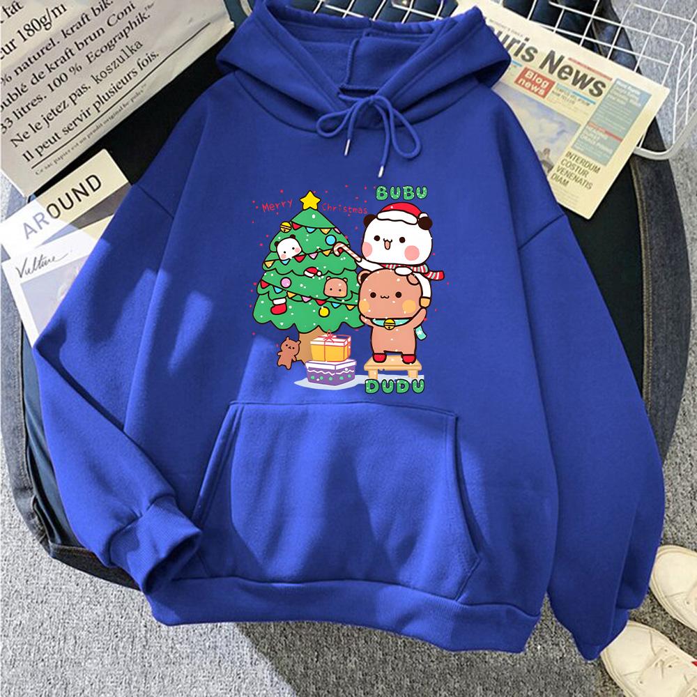 Harajuku Bubu Dudu Cute Cartoon Printed Hoodie Couple Women Men Sweatshirt Hip Hop Long Sleeves Fleece Loose Hooded Streetwear