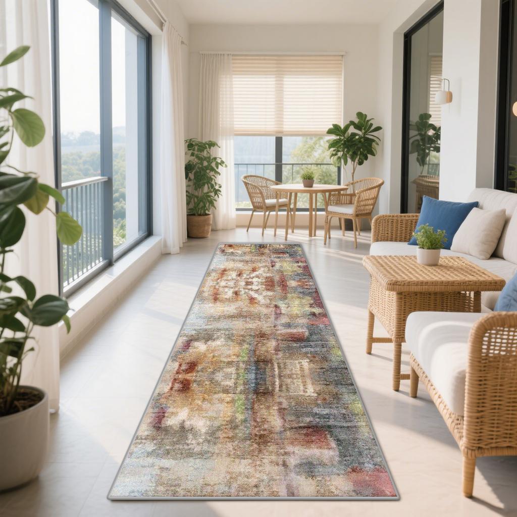 Nordic Abstract Easy Clean Balcony Aisle Carpet Decoration Home Antiskid Long Corridor Runner Rug Living Room Lint-free Foot Mat