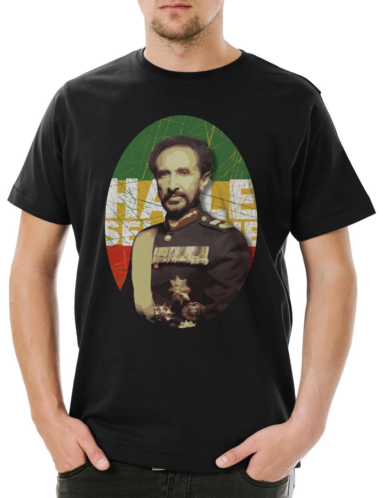 Reggae King Haile Selassie D Herren T-Shirt Mens Womens Tees Top Rasta Rastafari Jah Irie Zion Reggae S