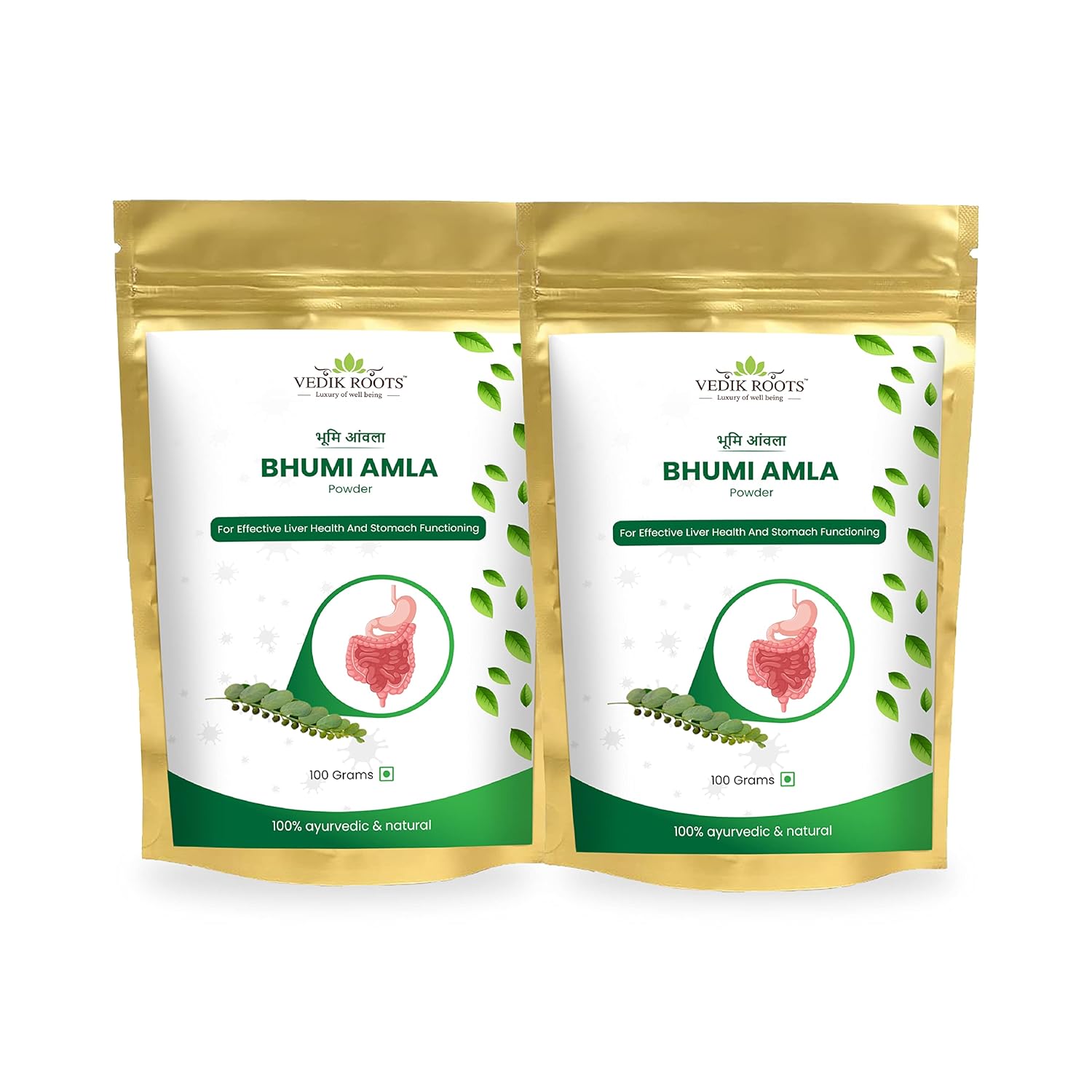 

Vedikroots Bhumi Amla Powder Organic & Pure Ingredient Extract | 100gm 0.2lbs Each Pack Of 2