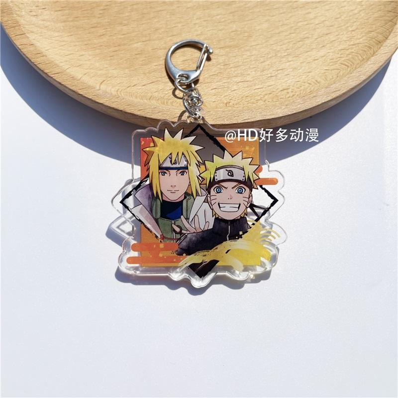 Anime Naruto Acrylic Keychain Accessaries Uzumaki Naruto Cartoon Keyring