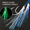 Jigging Pro High Carbon Steel Luminous Flasher Shore Jigging Hook 1/0 2/0 3/0 4/0 Anti Corrosion Fishing Assist Hooks with Barb