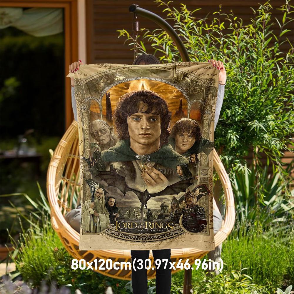 

1 шт. Властелин колец Две крепости Наружное фланелевое одеяло Мягкий плюшевый декор для пикников, кемпинга, спальни, игровой комнаты, офиса1167A 80x120cm(31x47inch)