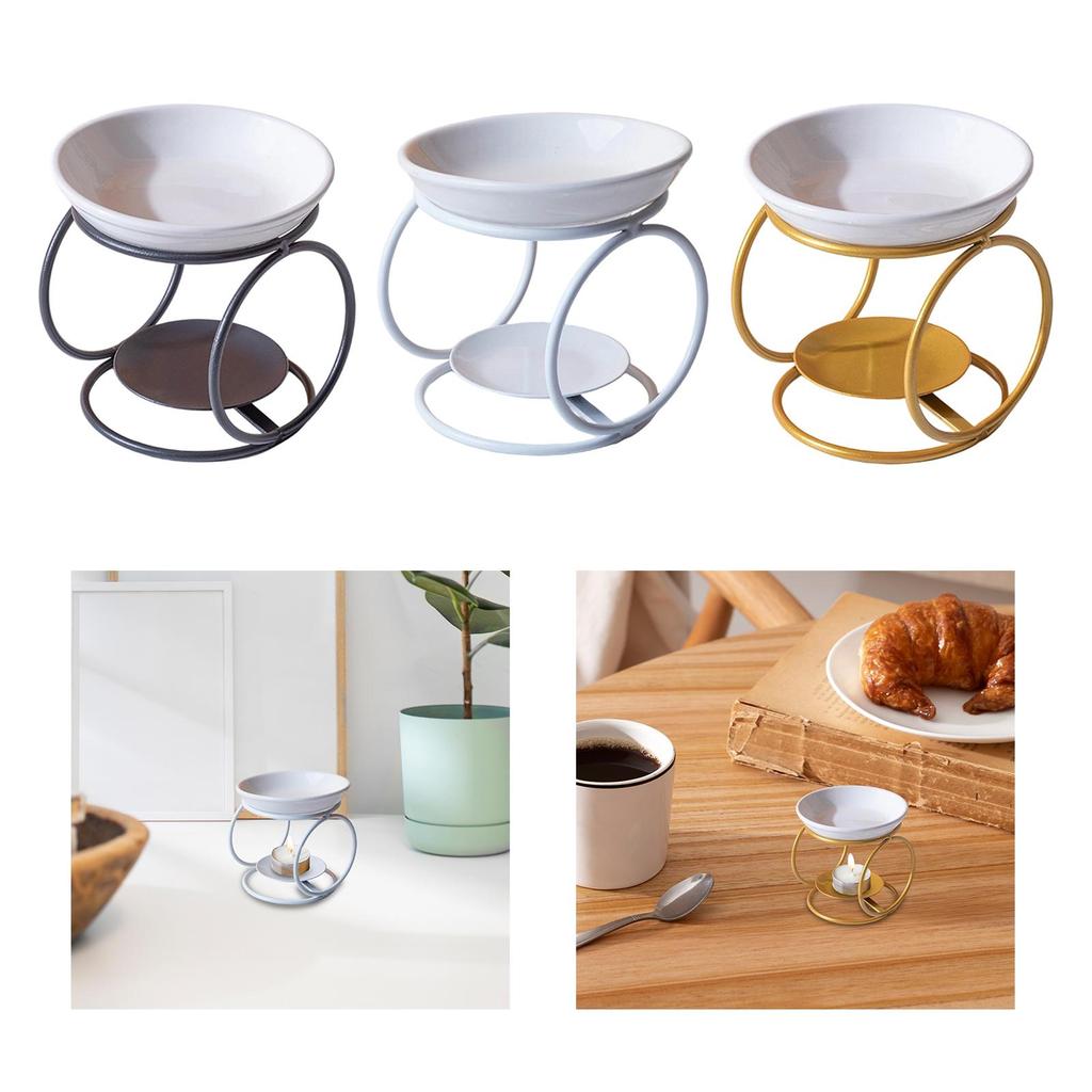 Oil Burner Wax Warmer with Candle Holder Furnace Censer Portable Aroma Diffuser Scented Wax Melt Burner for Bedroom Home Yoga