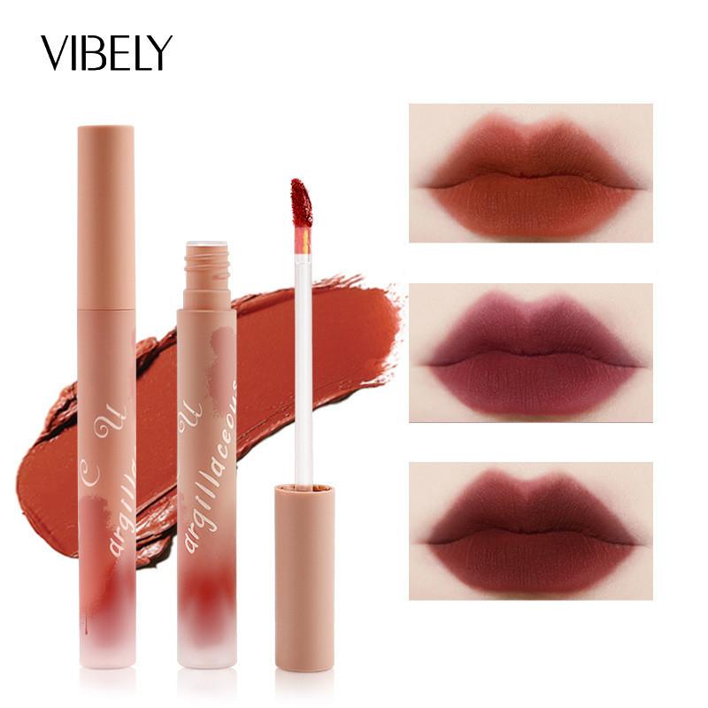 

VIBELY Matte Velvet Matte Lip Glaze Cheese Stick Воздушный макияж Не выцветает и не липкий