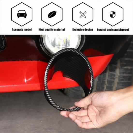 Exterior Front Fog Light Lamp Trim Cover For Dodge Challenger 09-14 Carbon Fiber