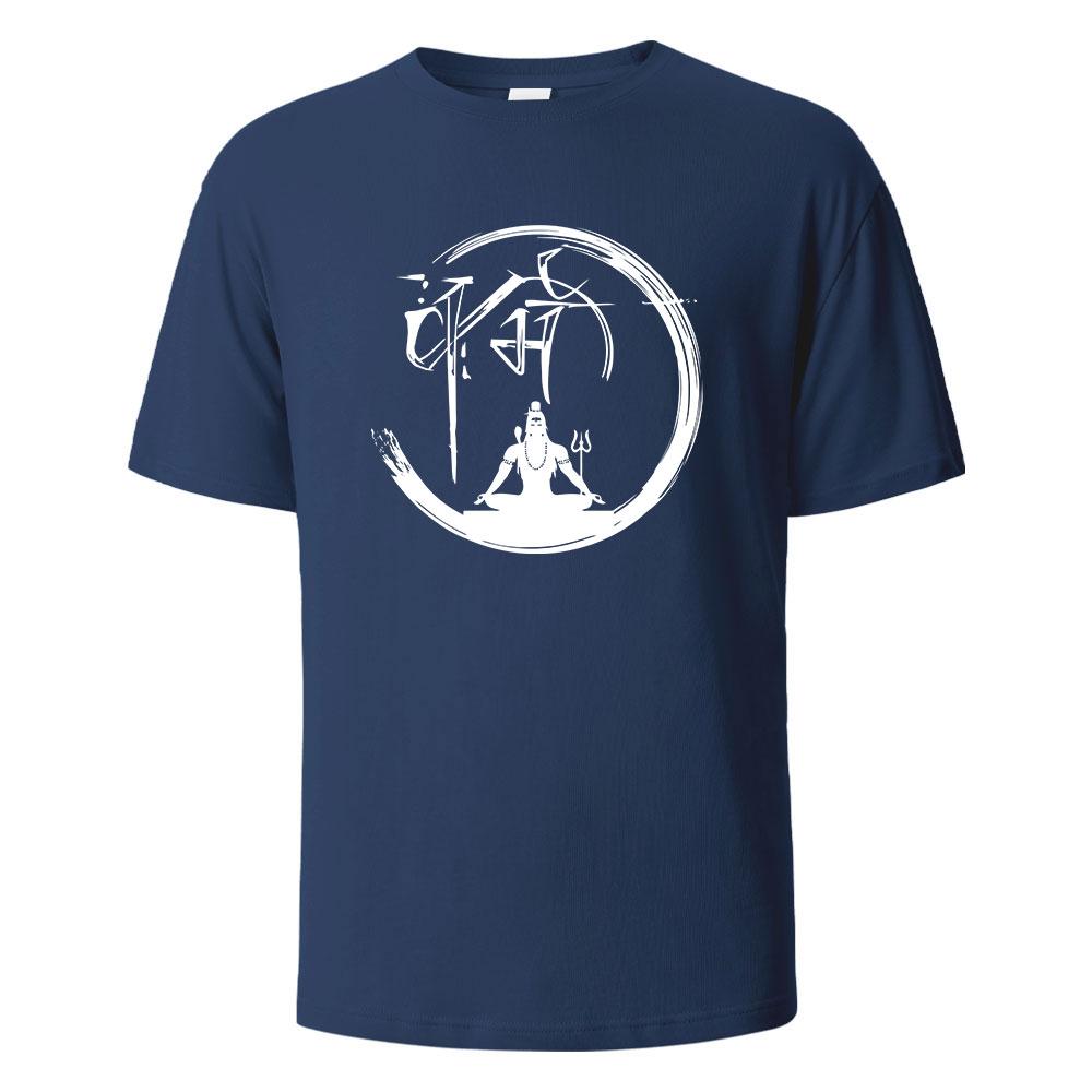 Men's Chinese Ink PaintingT-Shirt Streetwear 100% Cotton Tops For Men Women Summer Breathable ShortSleeved O-neck Basic Tees