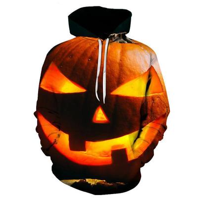 Halloween Horror Kürbiskopf 3D-gedruckter Kapuzenpullover Street Pullover Herren Kinder Halloween Kürbis Muster Streetwear Sweatshirt Top
