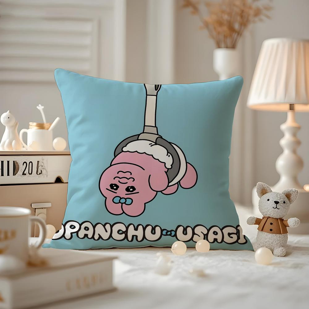 Cute Opanchu Usagi Cushion Cover Pattern Printed Pillowcase For Living Room Sofa Cushion Cover & Bedroom Decor 12x12Inch