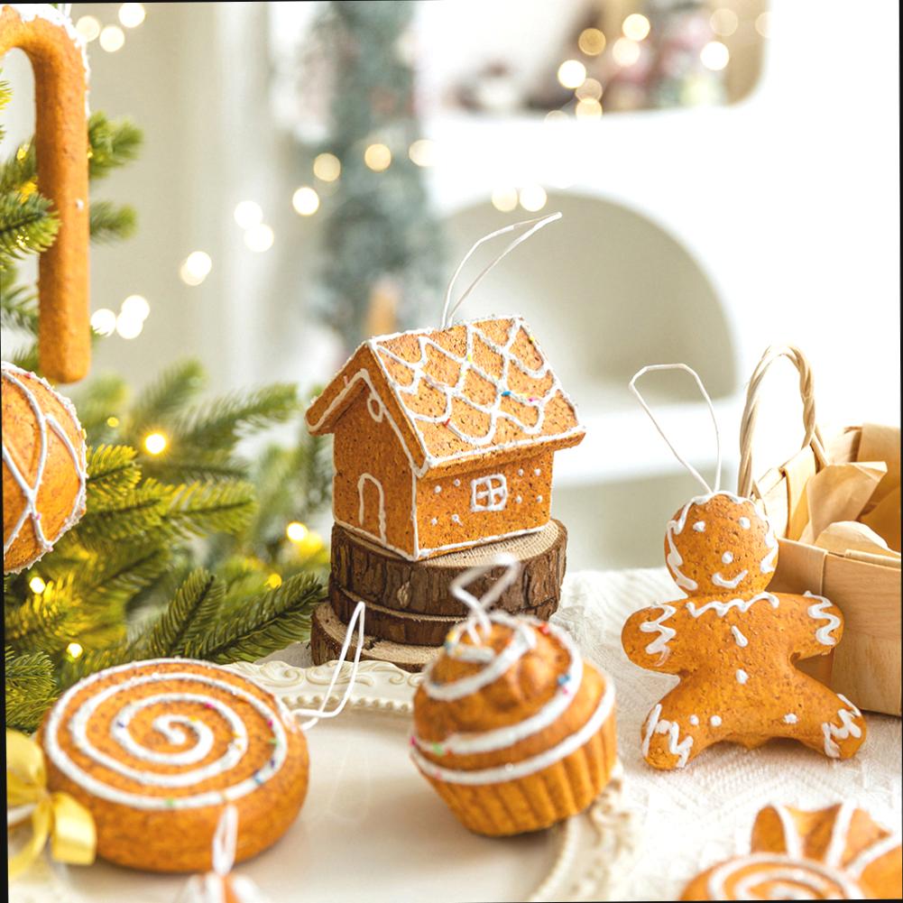 Cute Gingerbread Man Christmas Garland Ornament Festive Hanging Decor New Year Festive Accessory Christmas Decorations