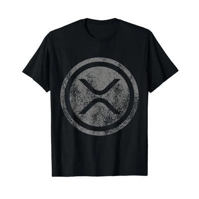 Vintage Xrp Logo Crypto Blockchain Unisexs T Shirt Black Vintage Washed Slightly Soft Versatile Streetwear Top For Everyday Wear
