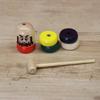 Miniature Japanese Traditional Wooden Toy Set of 3 Each of and Daruma (1 Wanage, Kendama, Drop)