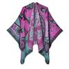 Autumn and winter new products women's retro split jacquard split shawl street dating outer cape