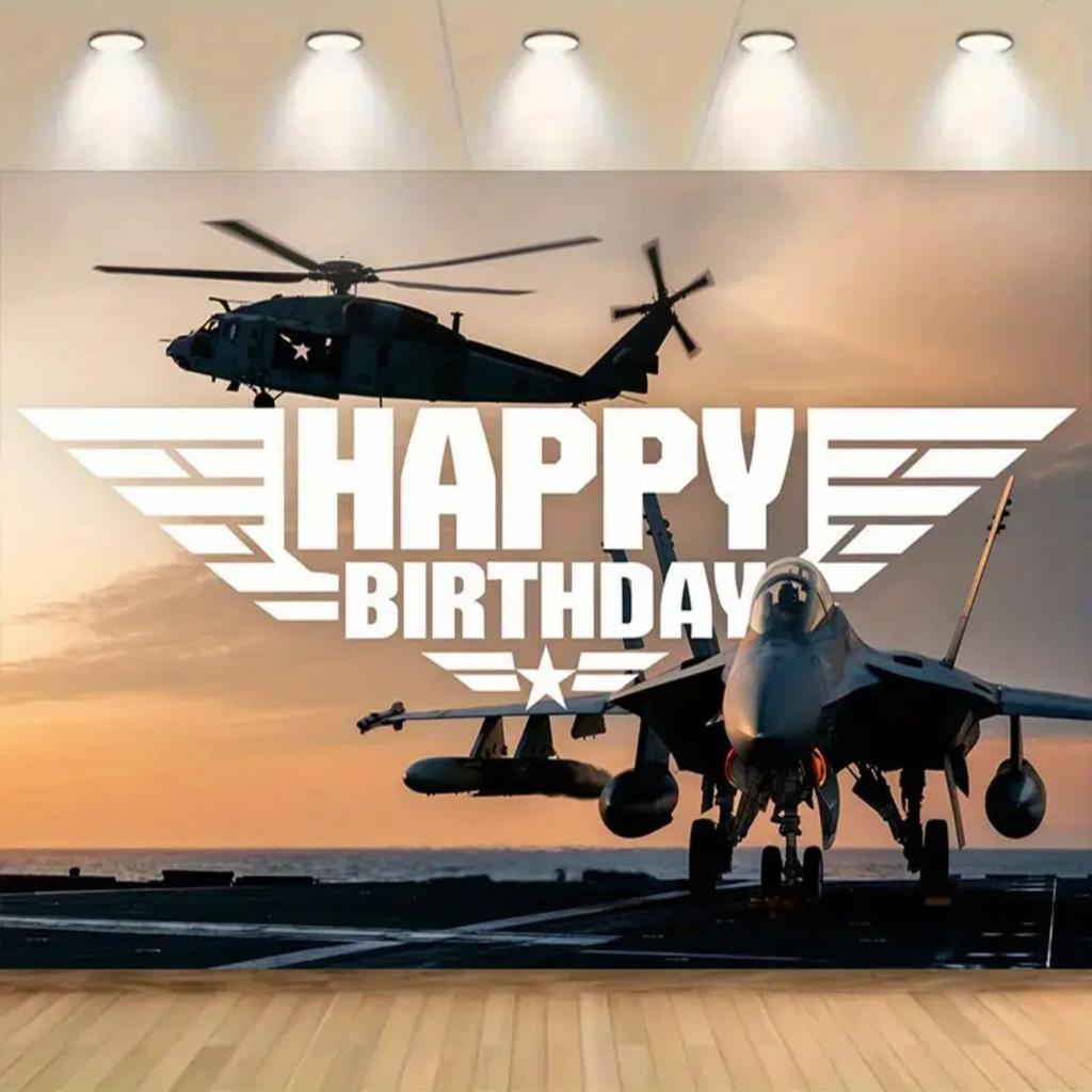 2D Plane 1-piece Background Cloth for a Military Fighter Jet Birthday Party for the Birthday Party