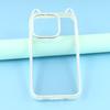 For iPhone 14 Pro Case Cat Ear Design TPU+Acrylic Clear Phone Back Cover