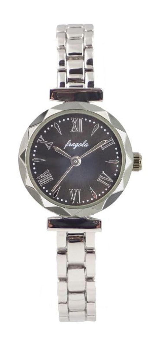 

[Follow] Watch Fragola Cut Bezel Metal Watch N00824S-2 SV/BK Women s Silver