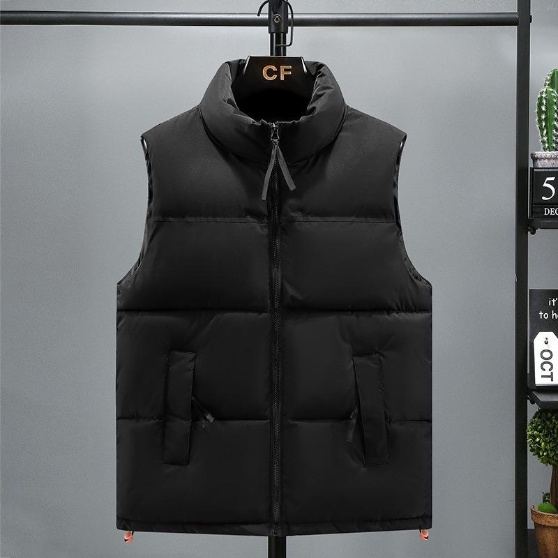 

Cotton vest men s autumn and winter thickened thermal vest trendy brand men s splicing outer wear versatile top vest men s vest S чорний