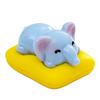 3 Pcs Mini Sleeping Animal on Pad Figurines Cute Miniature Kitten Panda Elephant Capybara Sculpture for DIY Crafts Dollhouse Car Interior Office Desk